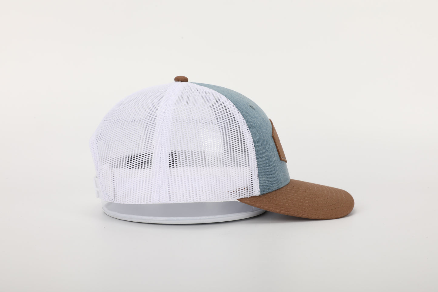 C130 Trucker Hat - 6 Panel Blue/Brown/White - Adult/Youth Sizes