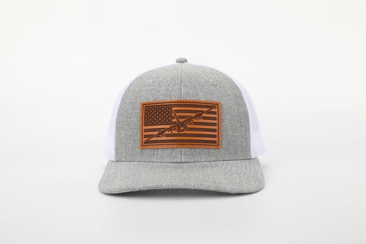 C130 Trucker Hat - 6 Panel Gray/White - Adult/Youth Sizes
